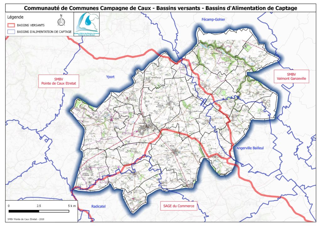 Carte des syndicats mixtes des bassins versants