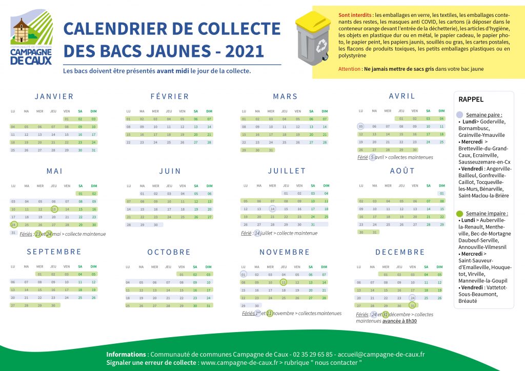 Calendrier Jourscollectes
