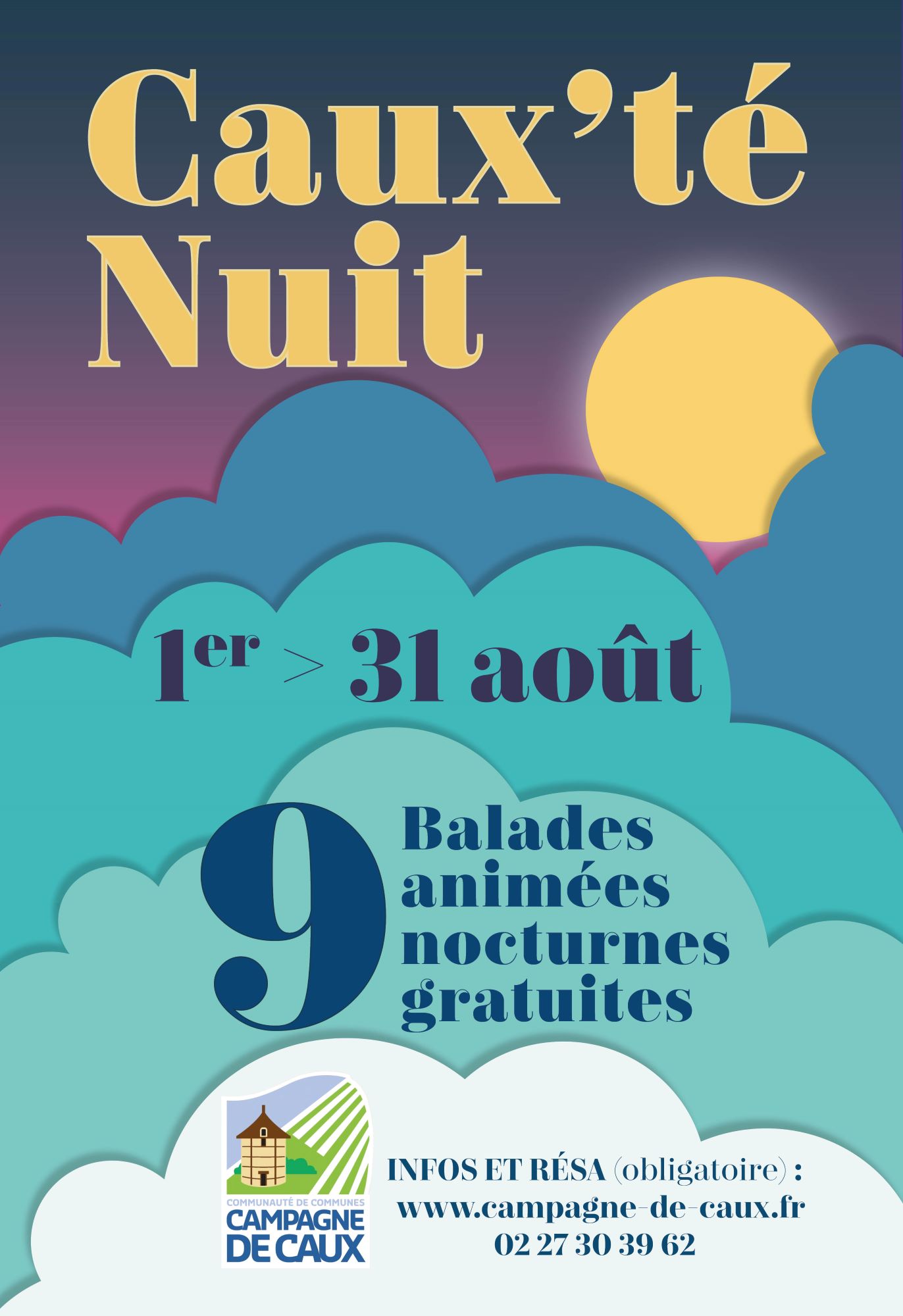 Affiche Caux'té Nuit Août