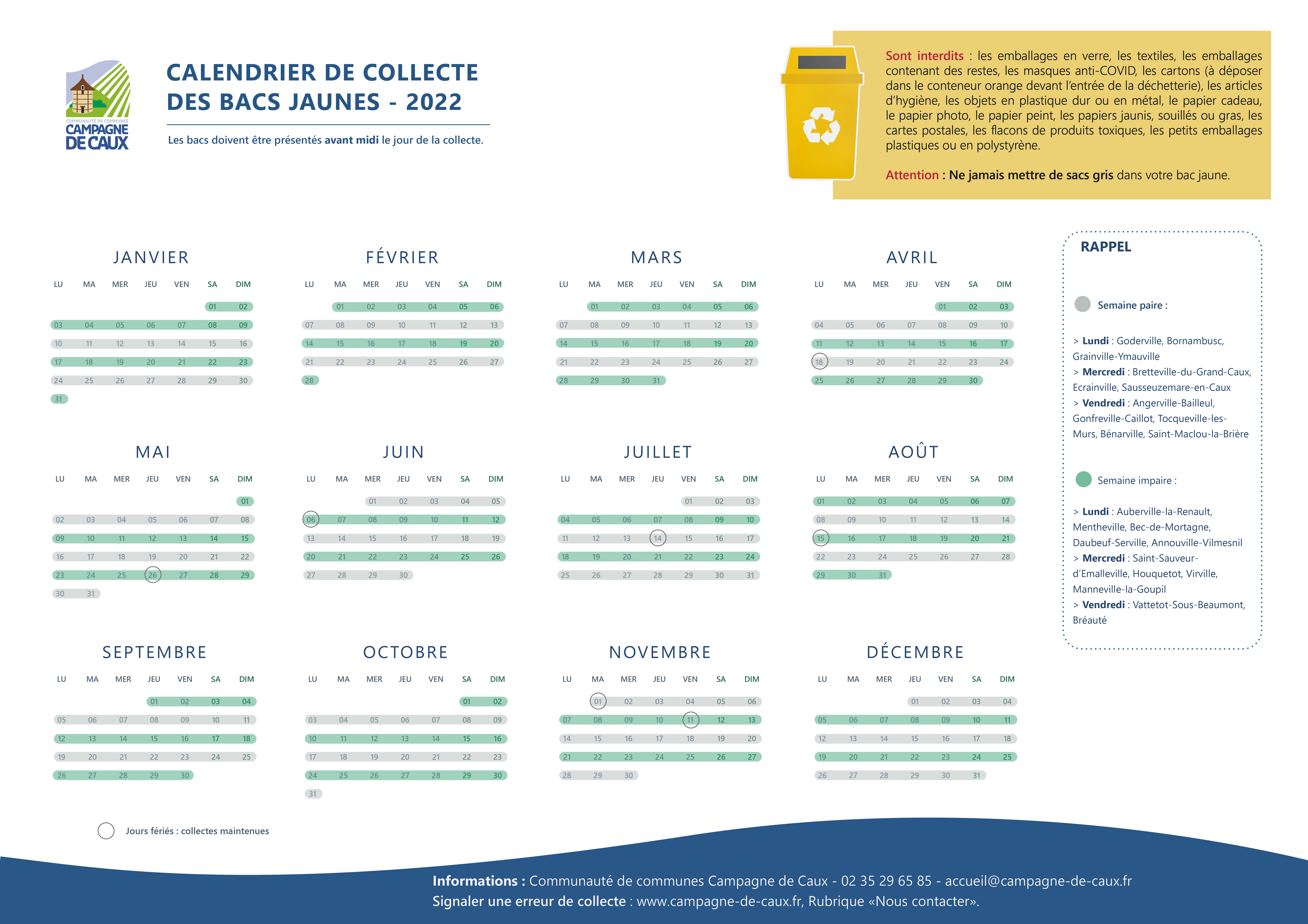 Calendrier Collecte