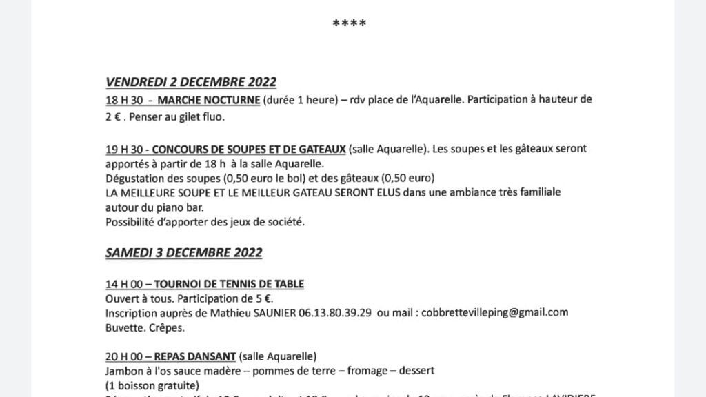 bretteville téléthon 2022