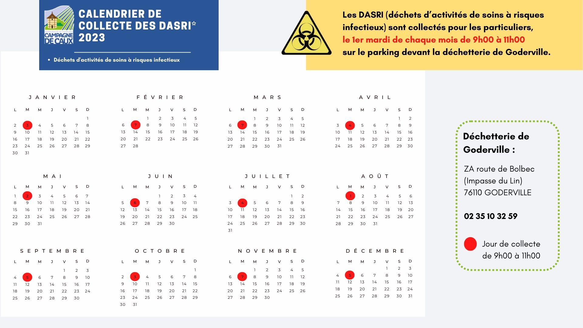 Calendrier Collectes DSARI