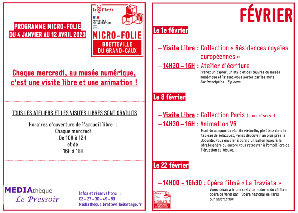 Programme Fevrier 2023 Micro Folie