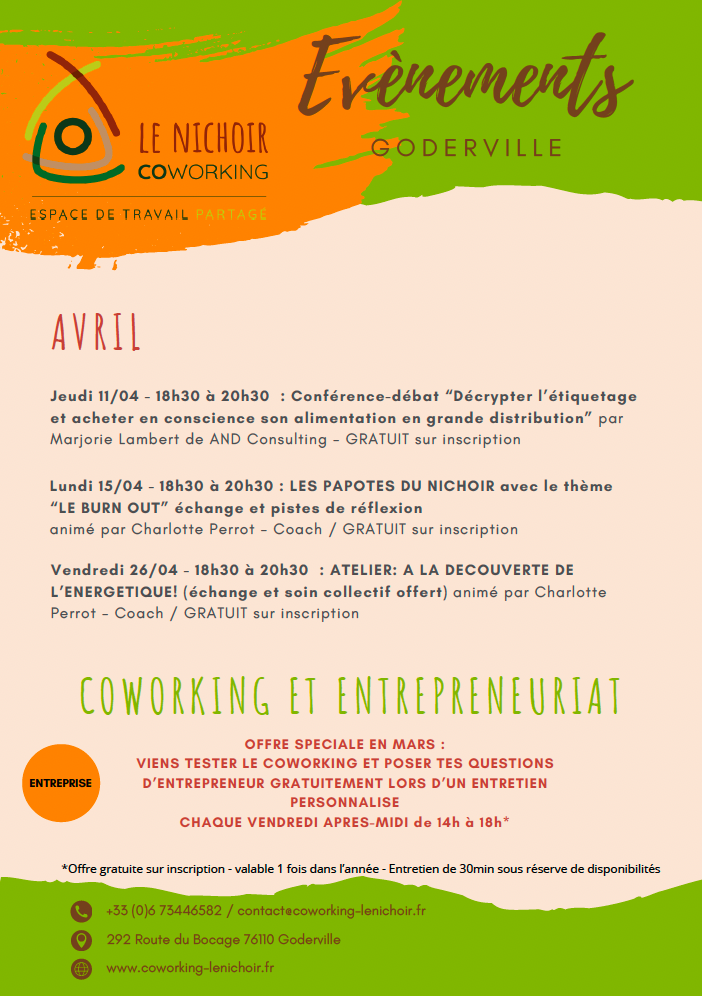 Agenda Le Nichoir Coworking Goderville 2