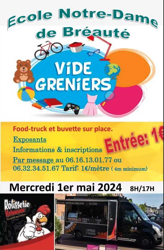 vide grenier bréauté mai 2024