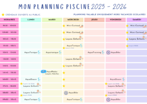Planning Piscine