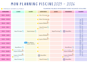 Planning Piscine 25 26