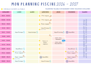 Planning Piscine 26 27